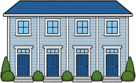 Fourplex apartment building